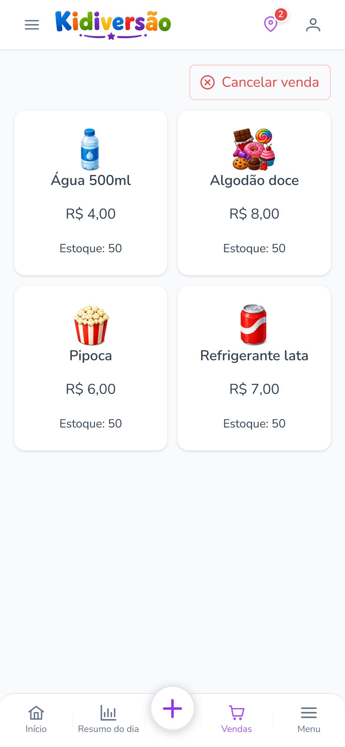 Vendas e estoque